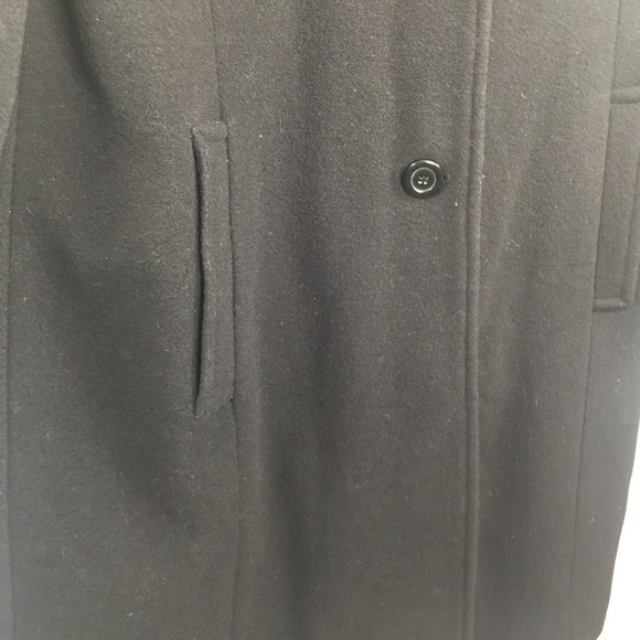 Fleet Street Wool Size Large Petite Black Pea Coat - Picture 6 of 13